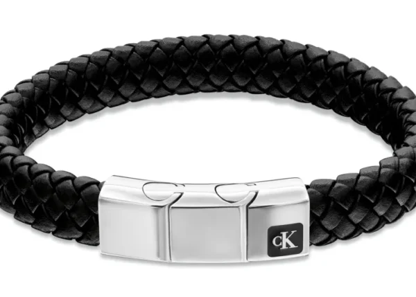 Bransoletka męska Calvin Klein CK Essential 35100113 skóra czarna