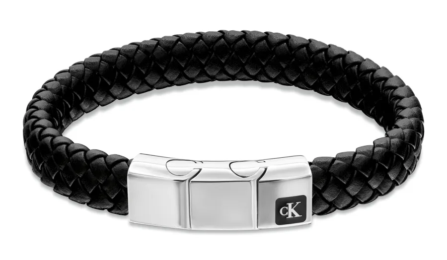 Bransoletka męska Calvin Klein CK Essential 35100113 skóra czarna