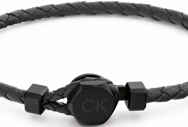 Bransoletka męska Calvin Klein Latch 35000262 skóra czarna