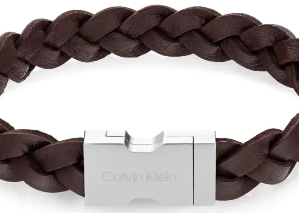 Bransoletka męska Calvin Klein Industrial Hardware 35000570 skóra brązowa