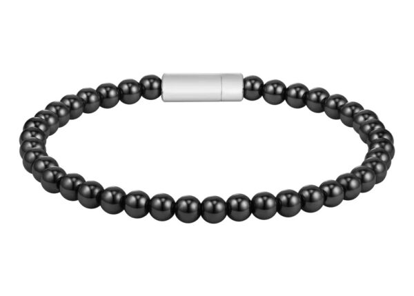 Bransoletka męska BOSS Sphere Beads 1580789M z onyksu i stali szlachetnej
