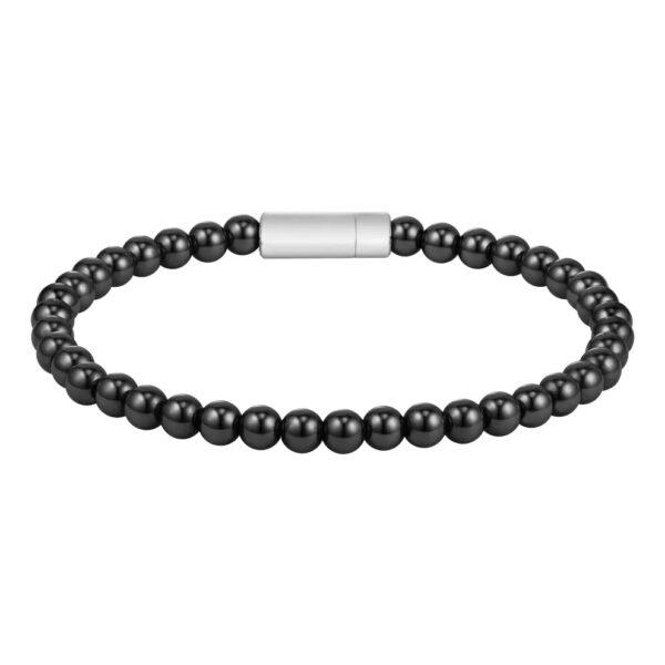 Bransoletka męska BOSS Sphere Beads 1580789M z onyksu i stali szlachetnej