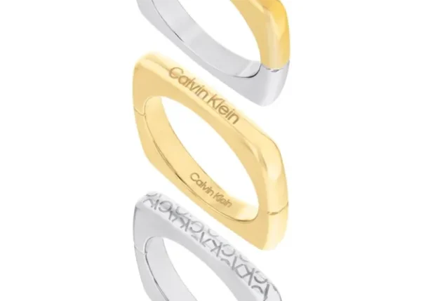 Pierścionek damski Calvin Klein Bold Metals 35000512b stal złoto-srebrna