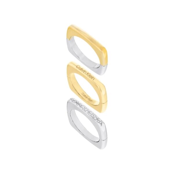 Pierścionek damski Calvin Klein Bold Metals 35000512b stal złoto-srebrna
