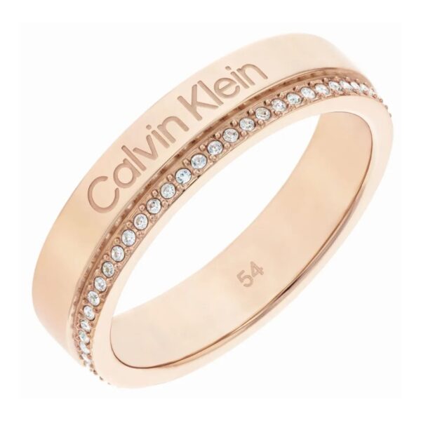 Pierścionek damski Calvin Klein Minimal Linear 35000202b stal w kolorze różowego złota