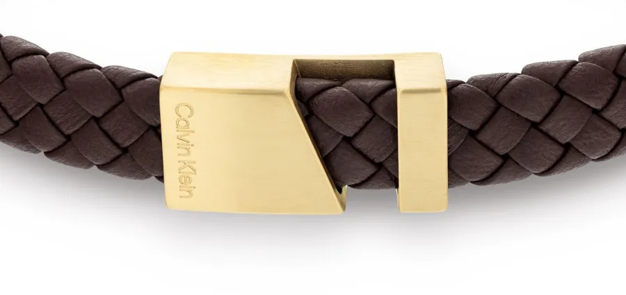 Bransoletka męska Calvin Klein Industrial Hardware 35000501 skóra brązowa – detal
