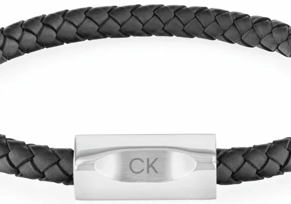 Bransoletka męska Calvin Klein Bold Leathers 35000571 skóra czarna