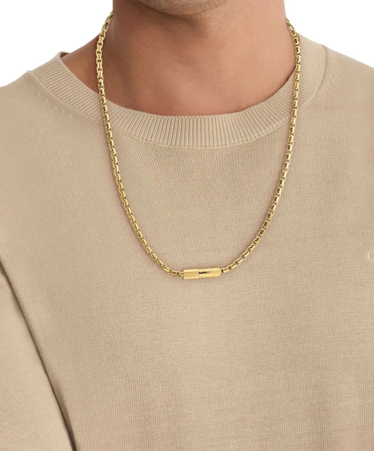 Naszyjnik męski Calvin Klein Contoured Barrel 35100093 stal złota – zbliżenie