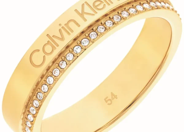 Pierścionek damski Calvin Klein Minimal Linear 35000201d stal złota