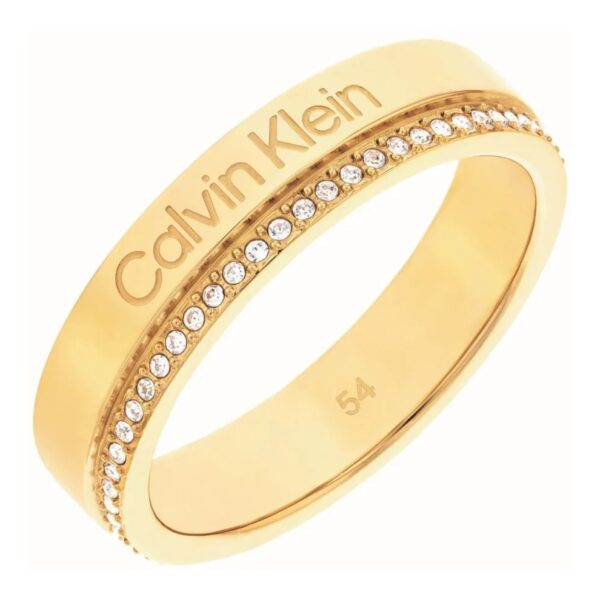 Pierścionek damski Calvin Klein Minimal Linear 35000201d stal złota
