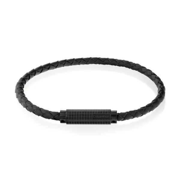 Bransoletka męska Calvin Klein Modern Grid 35000424 skóra czarna