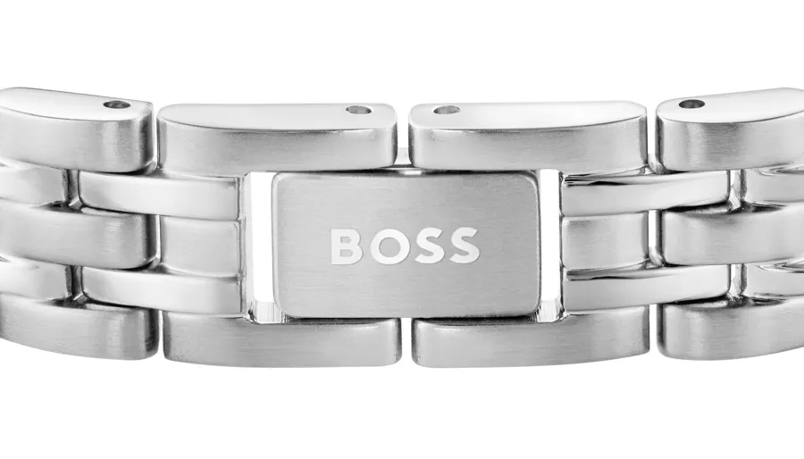 Bransoletka BOSS Wesley 1580812 stalowa – zapięcie z logo BOSS