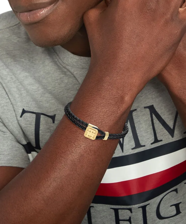 Bransoletka męska Tommy Hilfiger 2790531 skóra czarna – zbliżenie