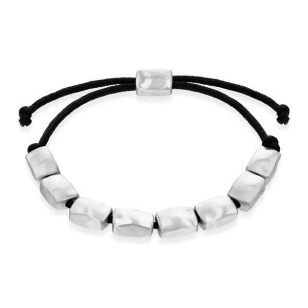 Bransoletka męska Calvin Klein CK Metallic Waves 35100035 stal i nylon czarny