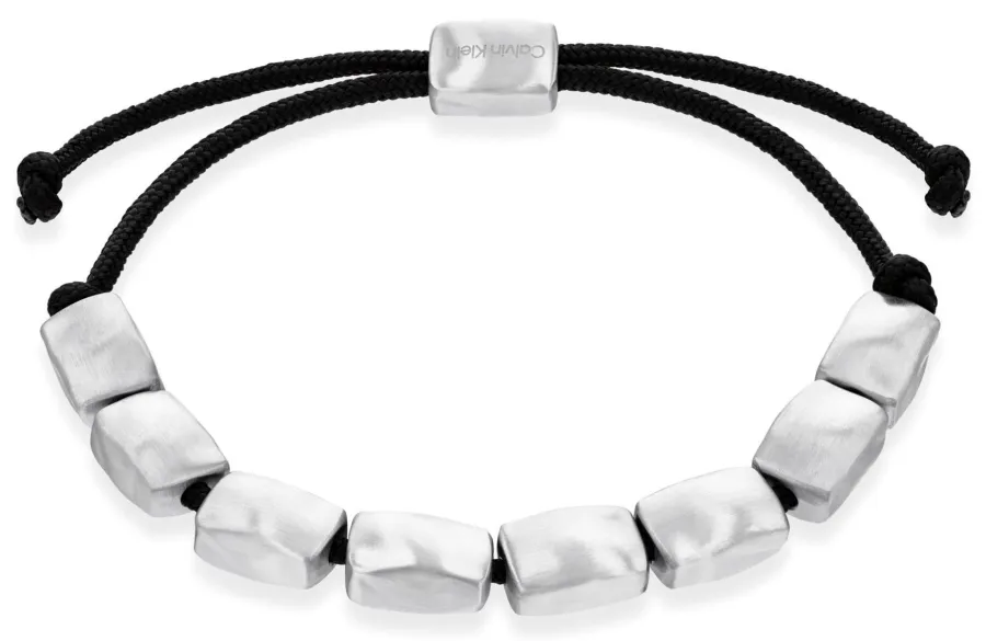 Bransoletka męska Calvin Klein CK Metallic Waves 35100035 stal i nylon czarny