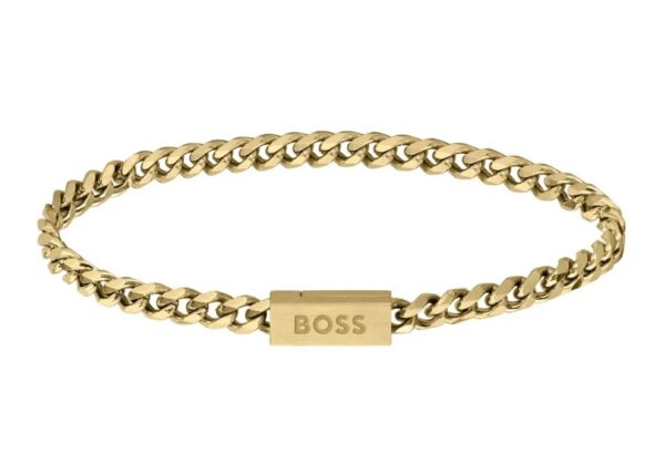Bransoletka męska BOSS Chain For Him 1580172M ze stali szlachetnej w złotym wykończeniu