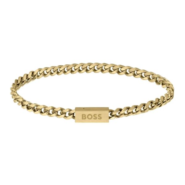 Bransoletka męska BOSS Chain For Him 1580172M ze stali szlachetnej w złotym wykończeniu