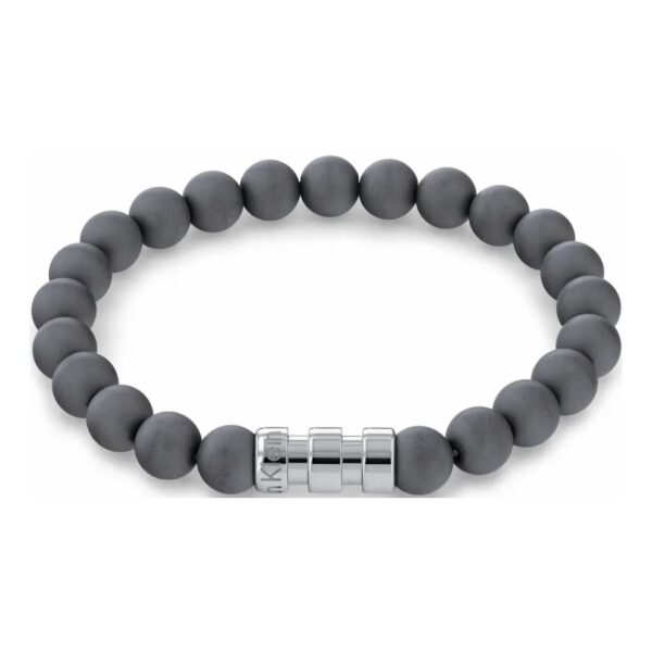 Bransoletka męska Calvin Klein Round Beaded Bracelet 35000105 stal i kamień szara
