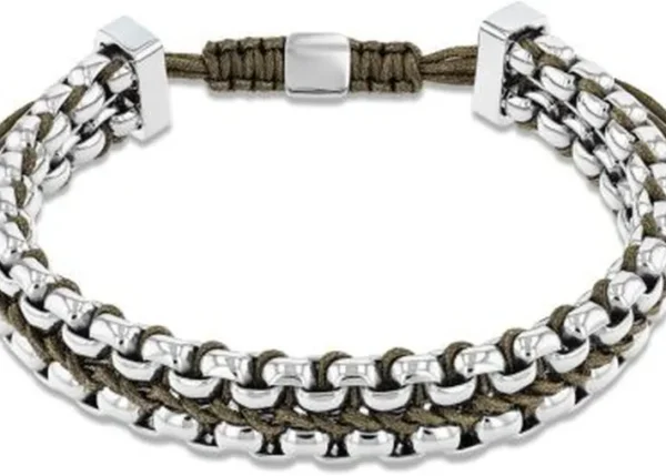 Bransoletka męska Calvin Klein CK Fused 35100039 stal i nylon zielony