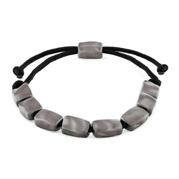 Bransoletka męska Calvin Klein CK Metallic Waves 35100034 stal i nylon grafitowy