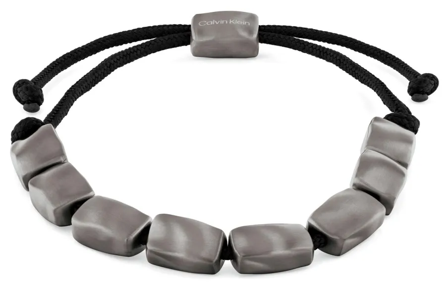 Bransoletka męska Calvin Klein CK Metallic Waves 35100034 stal i nylon grafitowy