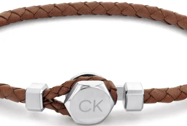 Bransoletka męska Calvin Klein Latch 35000261 skóra brązowa