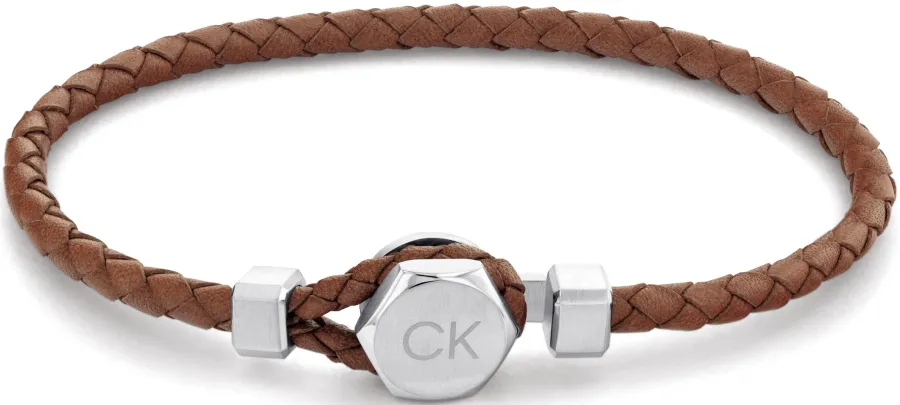 Bransoletka męska Calvin Klein Latch 35000261 skóra brązowa