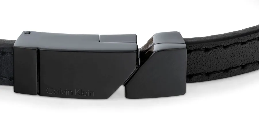 Bransoletka męska Calvin Klein Electric 35100004 skóra czarna – detal