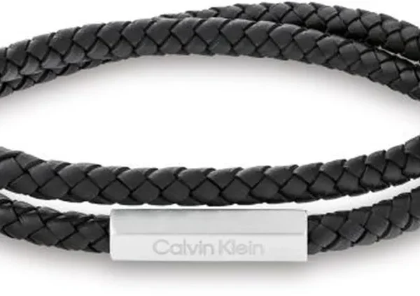 Bransoletka męska Calvin Klein Latch 35100017 skóra czarna