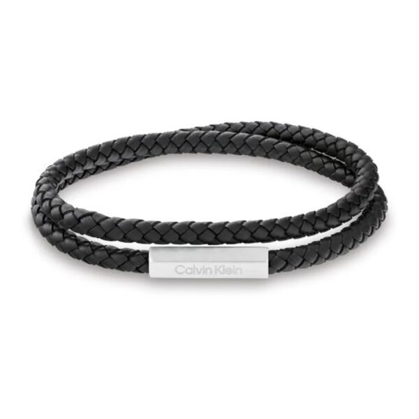 Bransoletka męska Calvin Klein Latch 35100017 skóra czarna