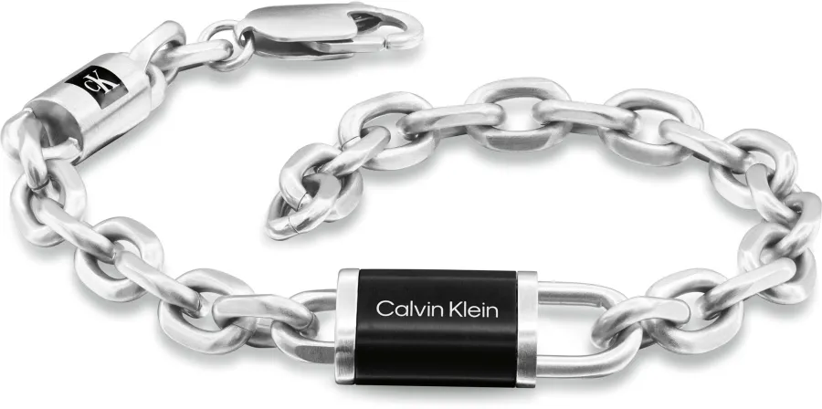 Bransoletka męska Calvin Klein CK Interlock 35100118 stal czarna – zbliżenie