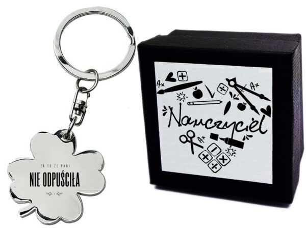 Brelok Koniczynka - Za to że pani nie odpuściła - Dzień Nauczyciela