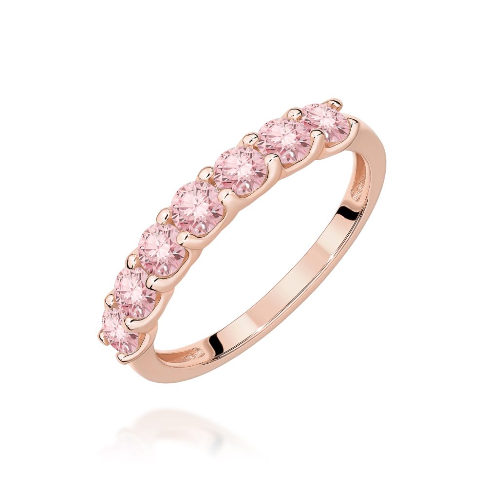 Pierścionek z brylantami 0,70 ct, różowe złoto 585