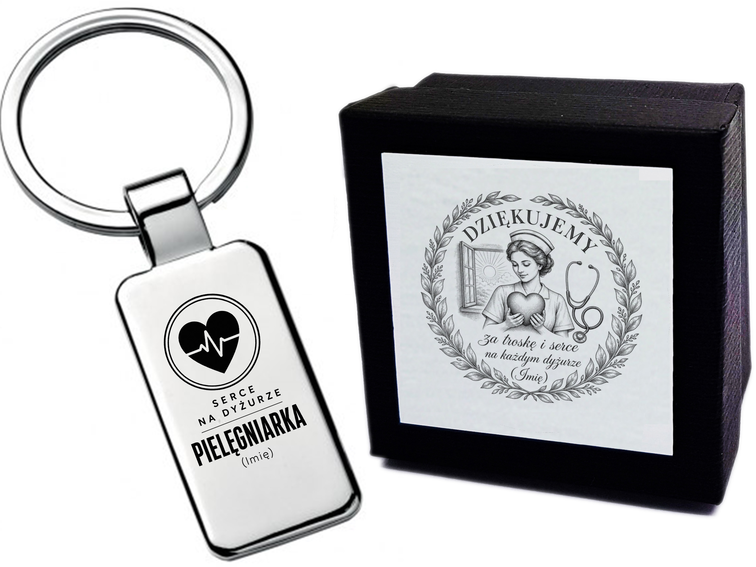 Brelok z grawerem Pielęgniarka – Serce na dyżurze – prezent dla profesjonalisty