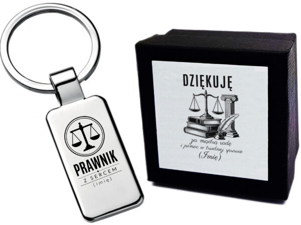 Brelok z grawerem Prawnik z sercem – prezent dla profesjonalisty