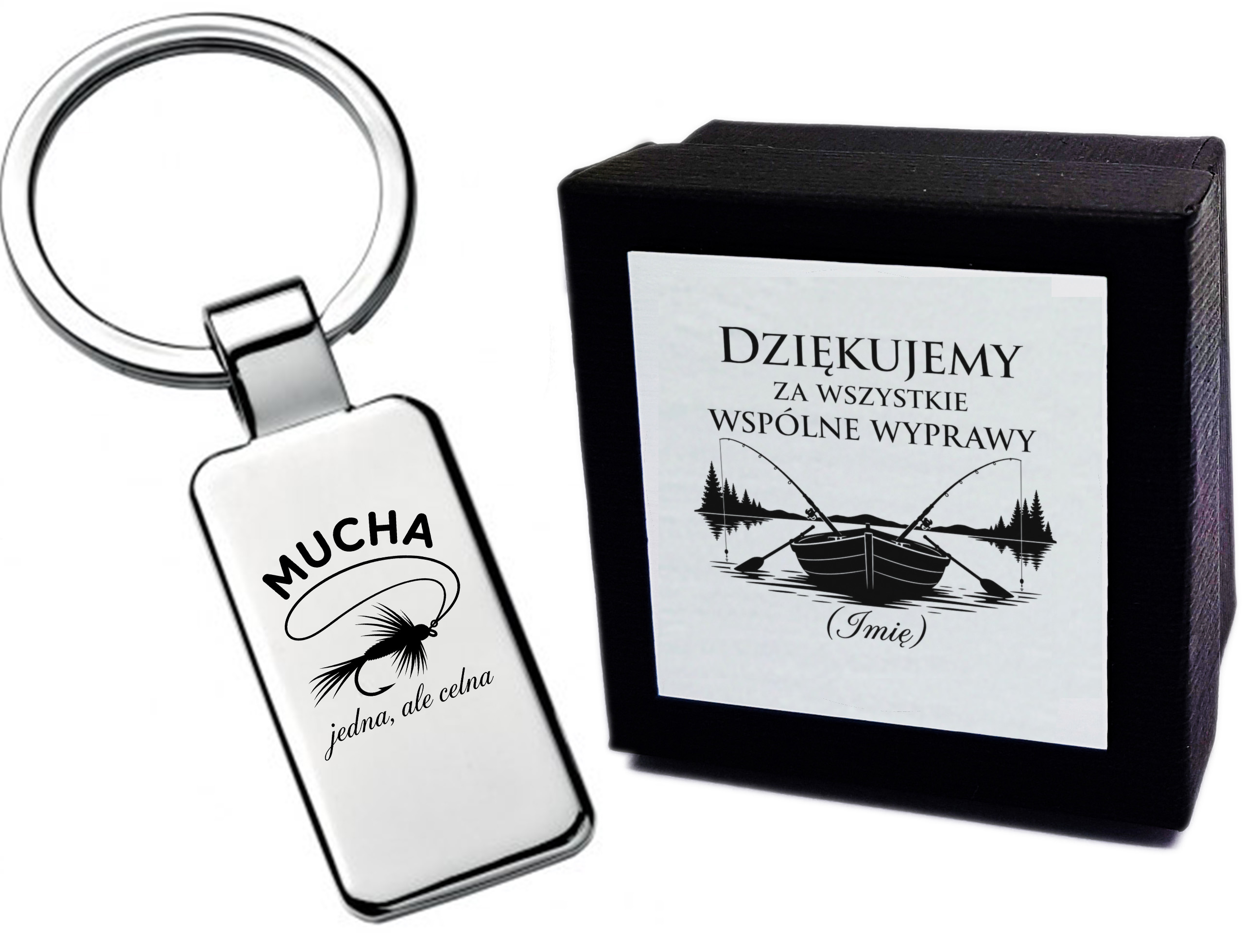 Brelok z grawerem Mucha — jedna, ale celna – prezent dla wędkarza
