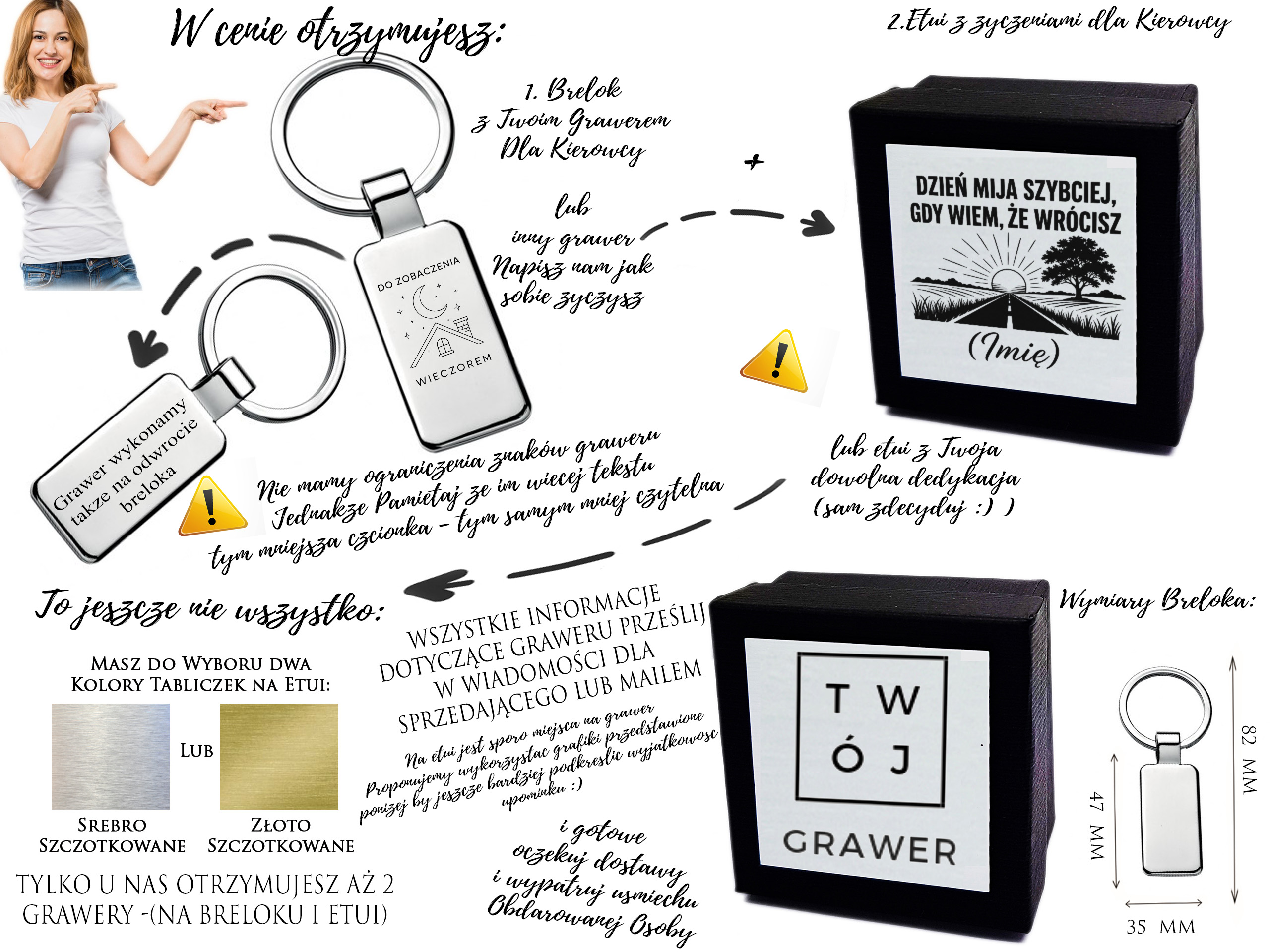 Brelok z grawerem Do zobaczenia wieczorem – prezent dla kierowcy – opis