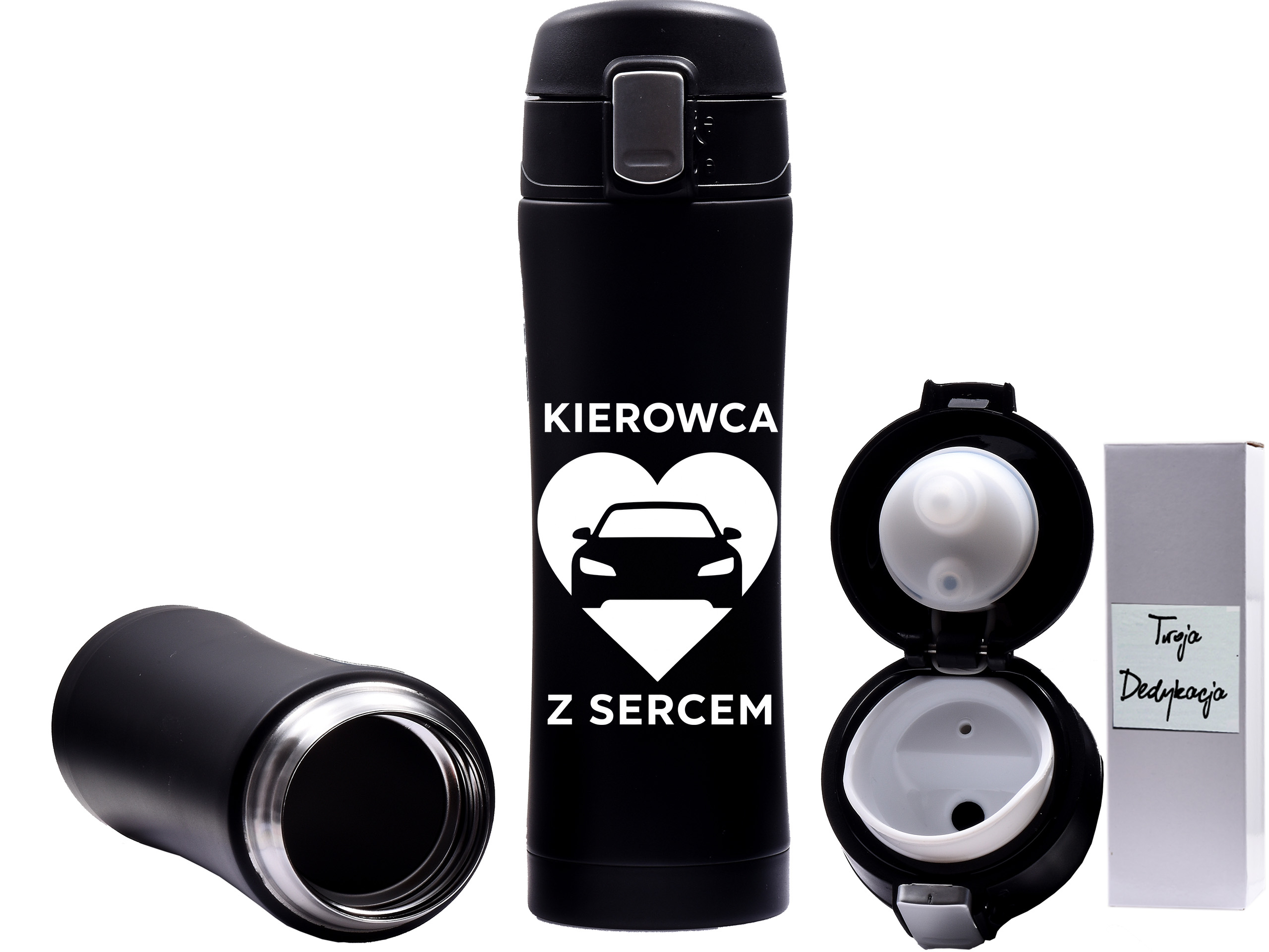 Kubek termiczny z grawerem Kierowca z sercem – prezent dla kierowcy