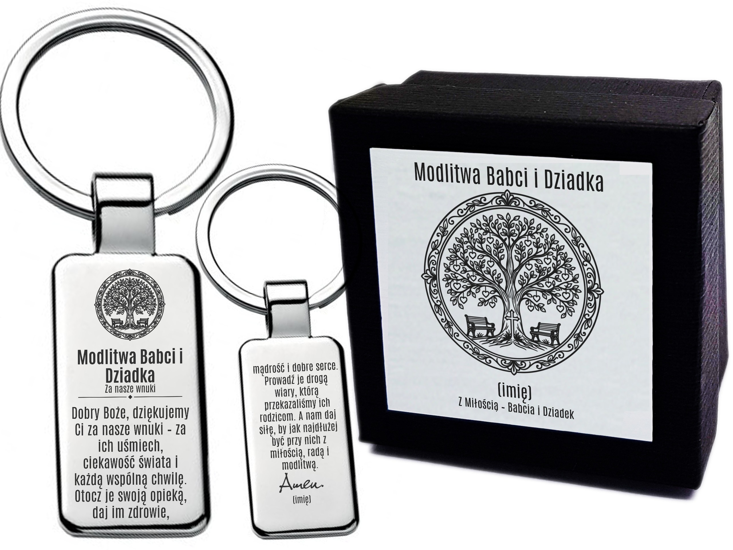 Brelok z grawerem Modlitwa Babci i Dziadka