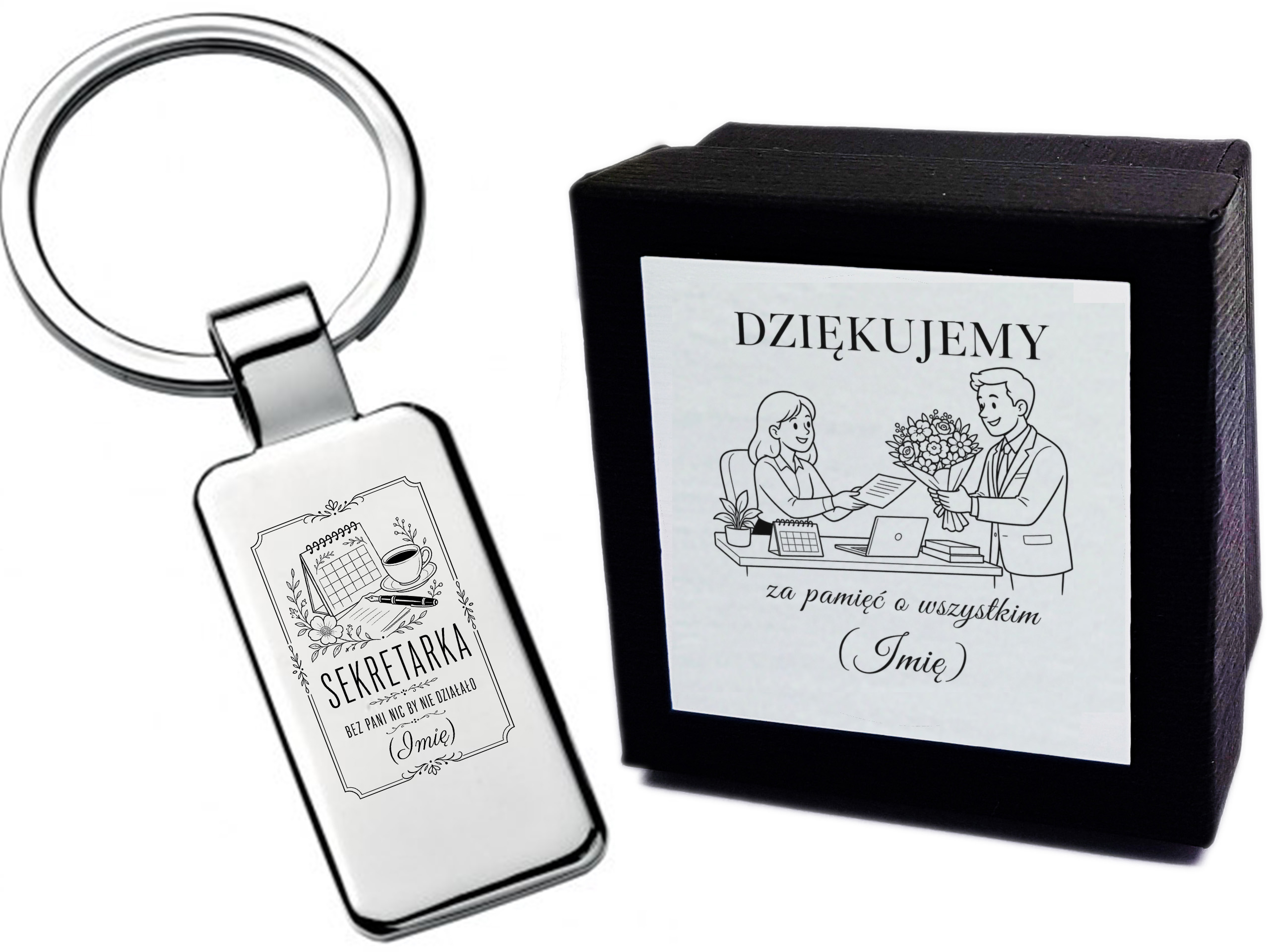 Brelok z grawerem Sekretarka Bez Pani Nic By Nie Działało – prezent dla profesjonalisty