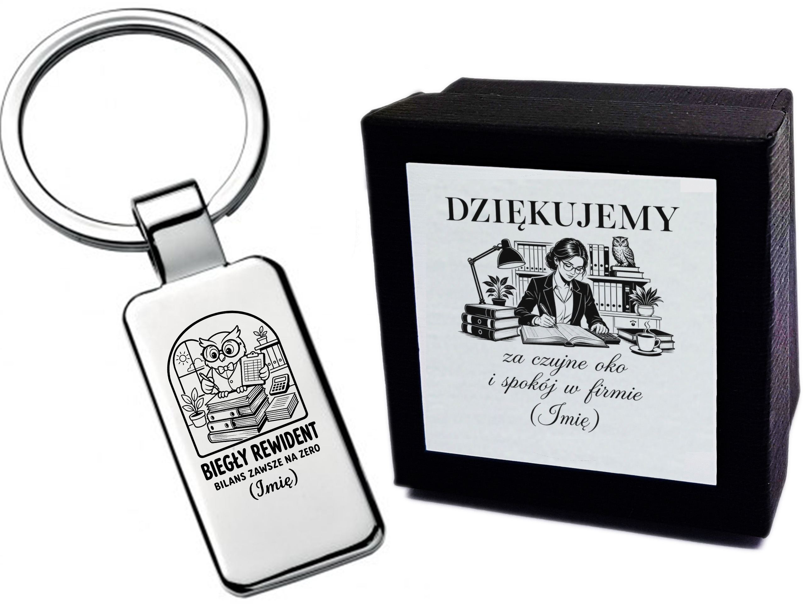Brelok z grawerem Biegły Rewident Bilans Zawsze na Zero – prezent dla profesjonalisty