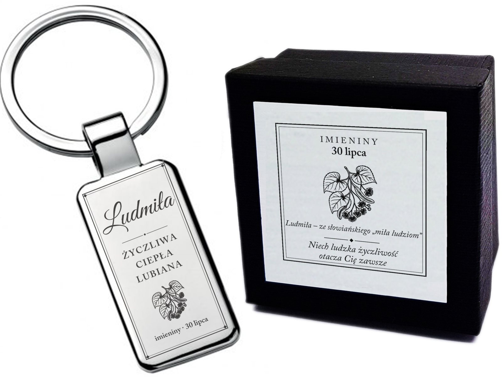Brelok z grawerem Ludmiła (elegancki) – prezent na imieniny