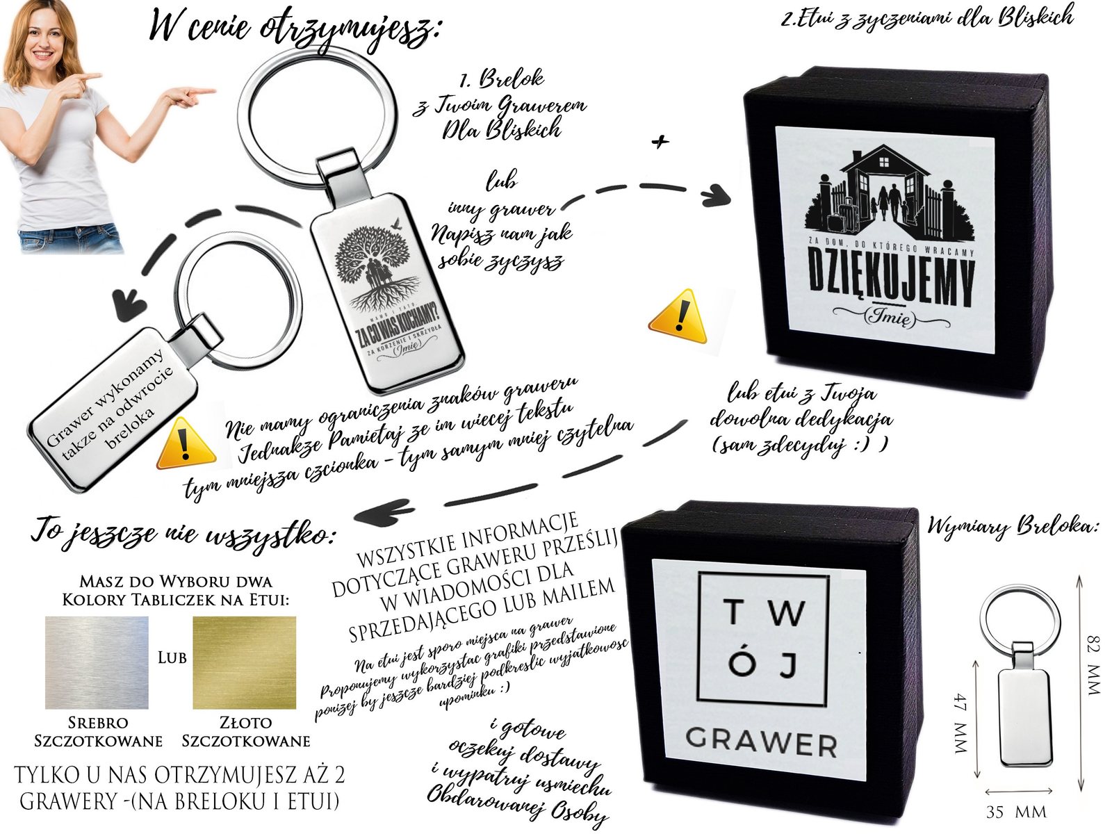 Brelok z grawerem Za co Cię kocham – dla Rodziców – klasyczny 4482 – prezent dla bliskiej osoby – opis