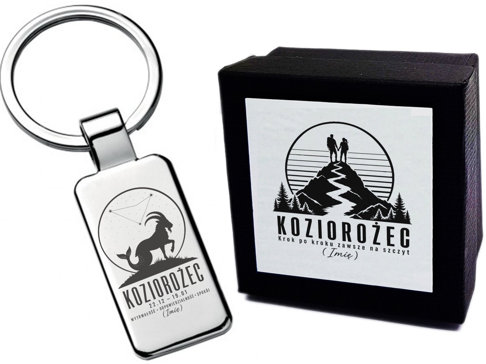 Brelok z grawerem Znak zodiaku Koziorożec – sylwetka – prezent ze znakiem zodiaku