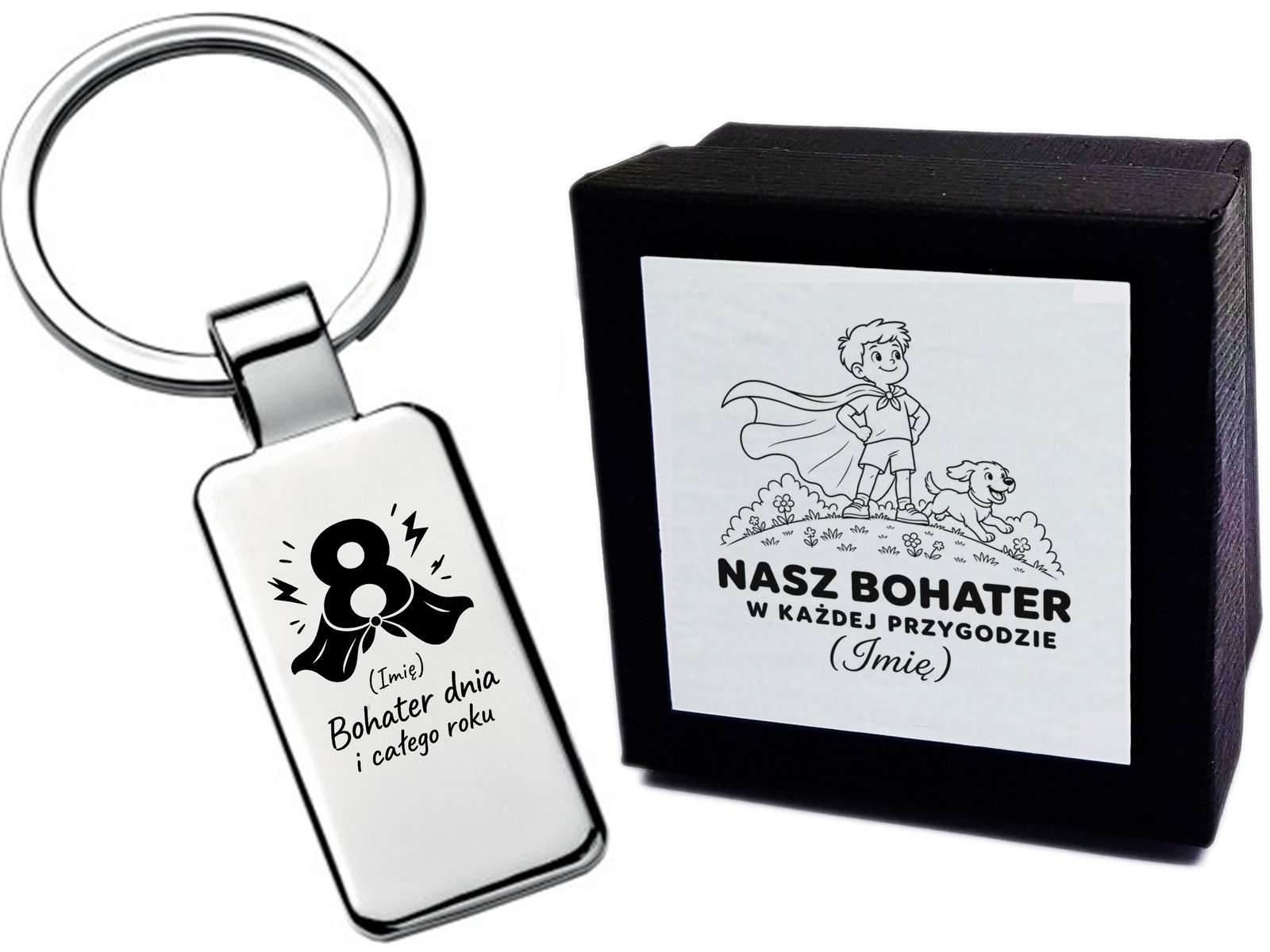 Brelok z grawerem Bohater dnia i całego roku – prezent na urodziny