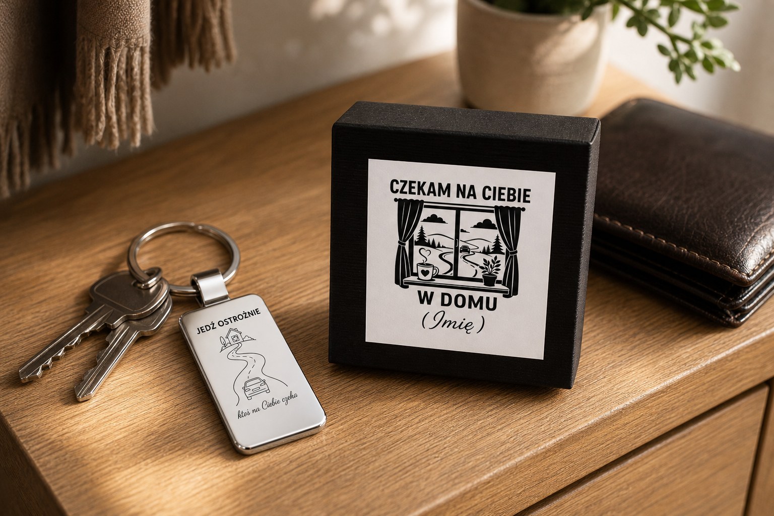 Brelok z grawerem dla kierowcy w etui – zdjęcie lifestyle