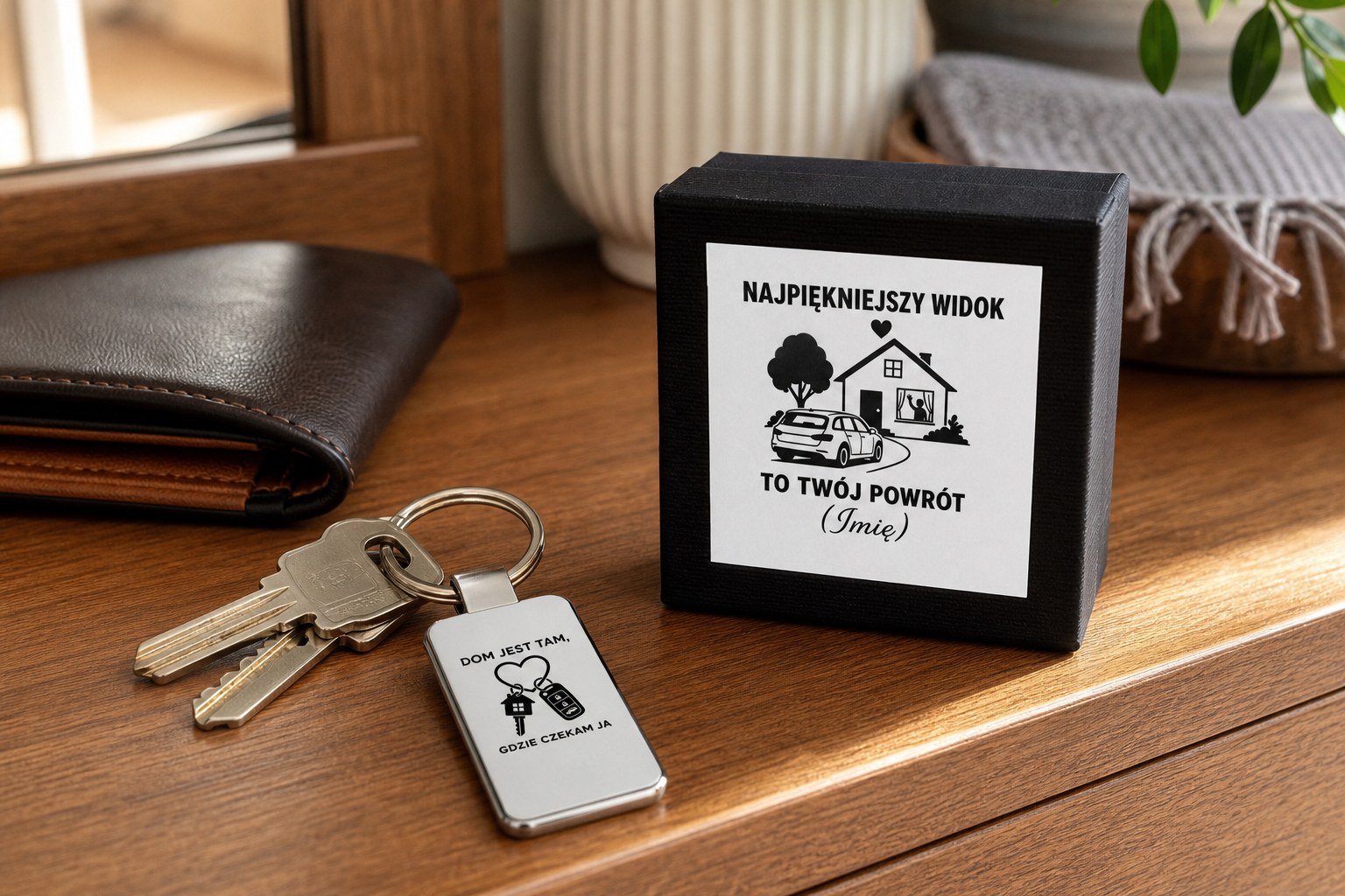 Brelok z grawerem dla kierowcy w etui – zdjęcie lifestyle
