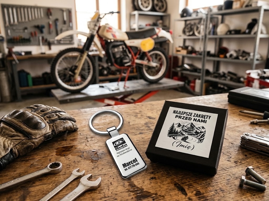 Brelok z grawerem Beta – prezent dla motocyklisty