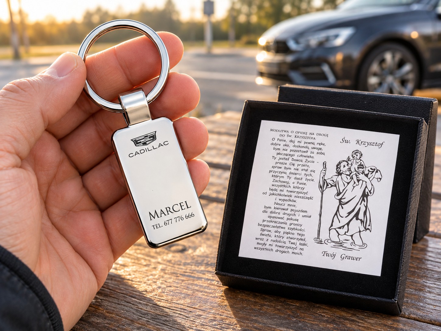 Brelok z grawerem Cadillac – prezent dla kierowcy