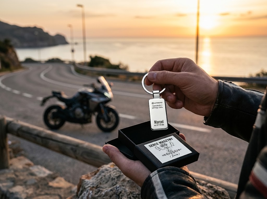 Brelok z grawerem CFMoto – prezent dla motocyklisty